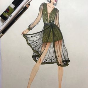 طراحی لباس با پارچه حریر