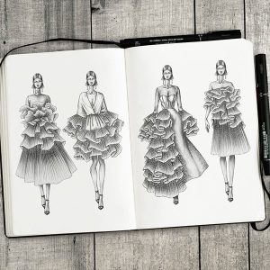 سایه زدن در طراحی لباس