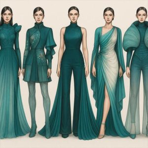 طراحی لباس با خطوط منحنی