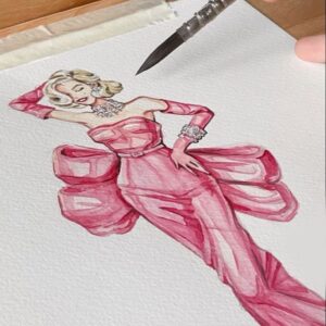 طراحی لباس با آبرنگ